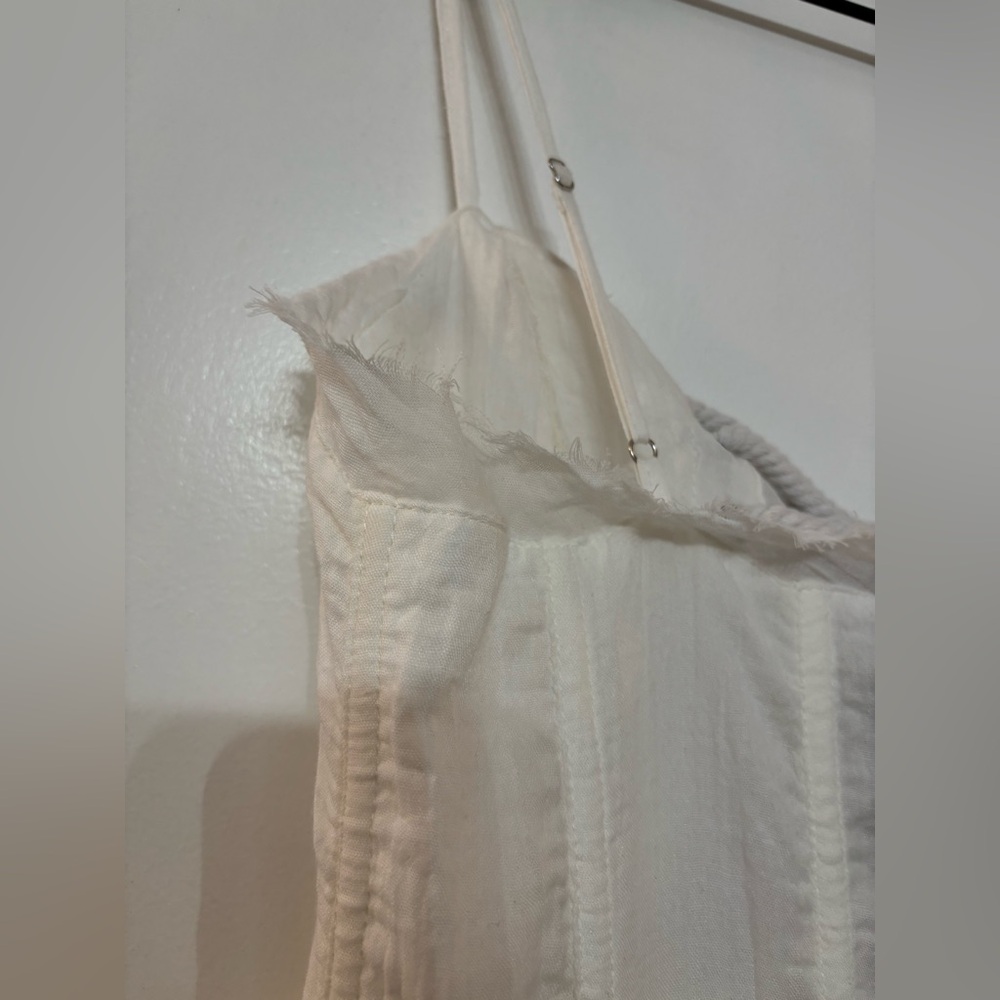 Dolls Kill Darker Wavs White Cotton Blend Echo Maxi Corset Top Size XS - Picture 6 of 14